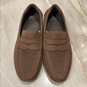 Cole Haan Brown Suede Penny Loafers
